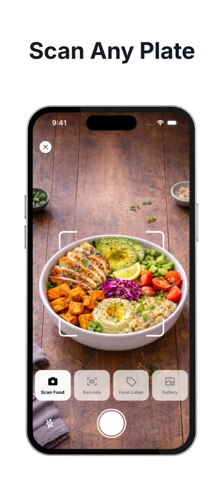 Scan Any Plate — AI photo food recognition