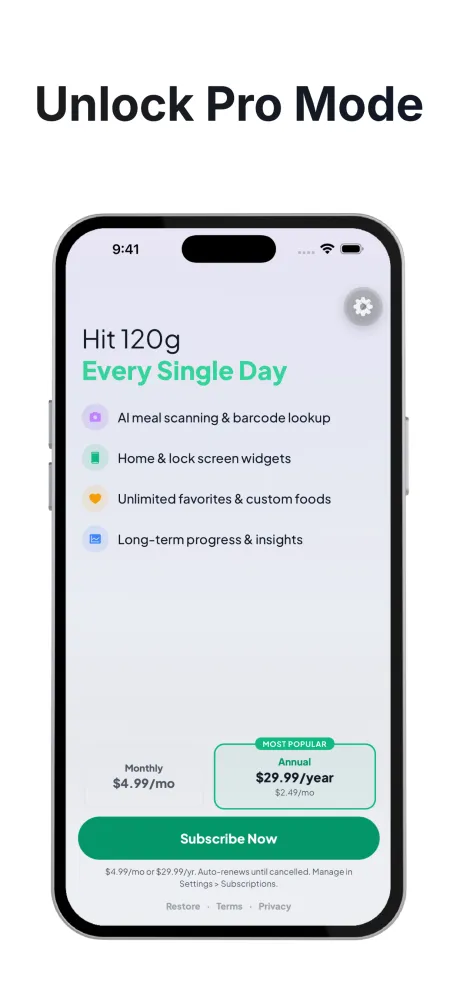 Unlock Pro Mode — subscription features